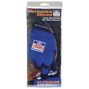 Permtx-Lockt Gloves, Mechanic, Large, With Permatex Logo, Black Palm with Blue – 99075