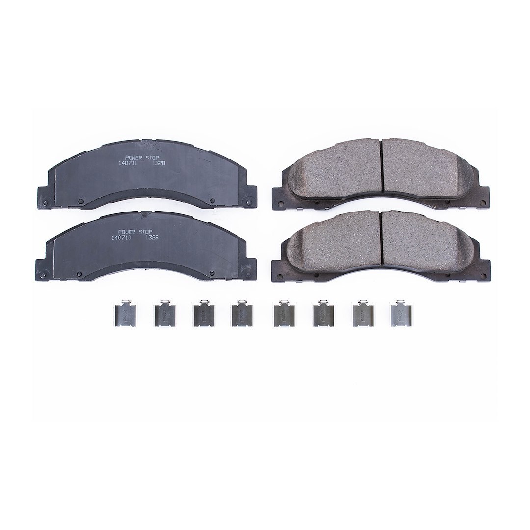 Power Stop Brake Pad, Z17 Evolution, Fmsi Number D1114, Ceramic Brake Pads, Set of 4, With Stainless Steel Hardware – 17-1114