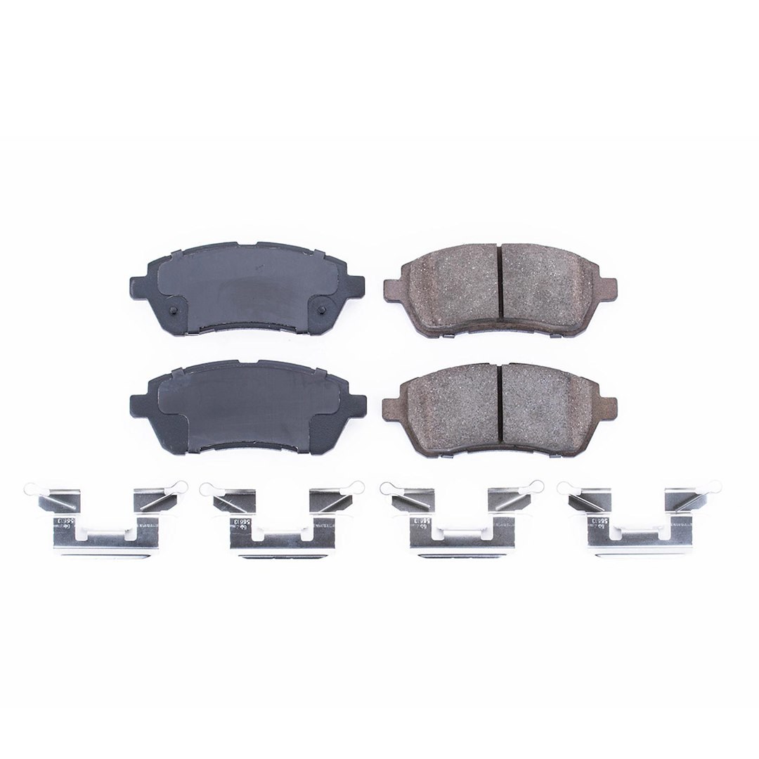Power Stop Brake Pad, Z17 Evolution, Fmsi Number D1454, Ceramic Brake Pads, Set of 4, With Premium Stainless Steel Hardware – 17-1454