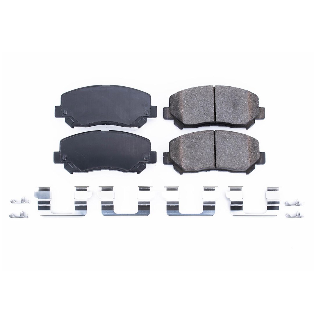 Power Stop Brake Pad, Z17 Evolution, Fmsi Number D1640, Ceramic Brake Pads, Set of 4, With Premium Stainless Steel Hardware – 17-1640
