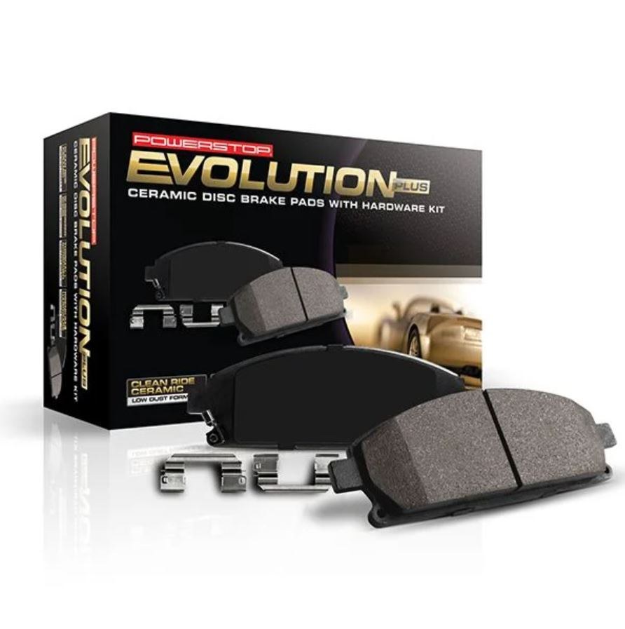 Power Stop Brake Pad, Z17 Evolution, Fmsi Number D1640, Ceramic Brake Pads, Set of 4, With Premium Stainless Steel Hardware – 17-1640