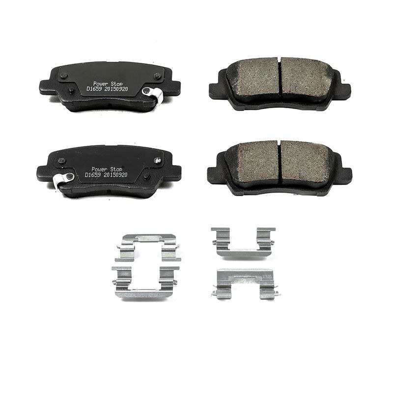 Power Stop Brake Pad, Z17 Evolution, Fmsi Number D1659, Ceramic Brake Pads, Set of 4, With Premium Stainless Steel Hardware – 17-1659