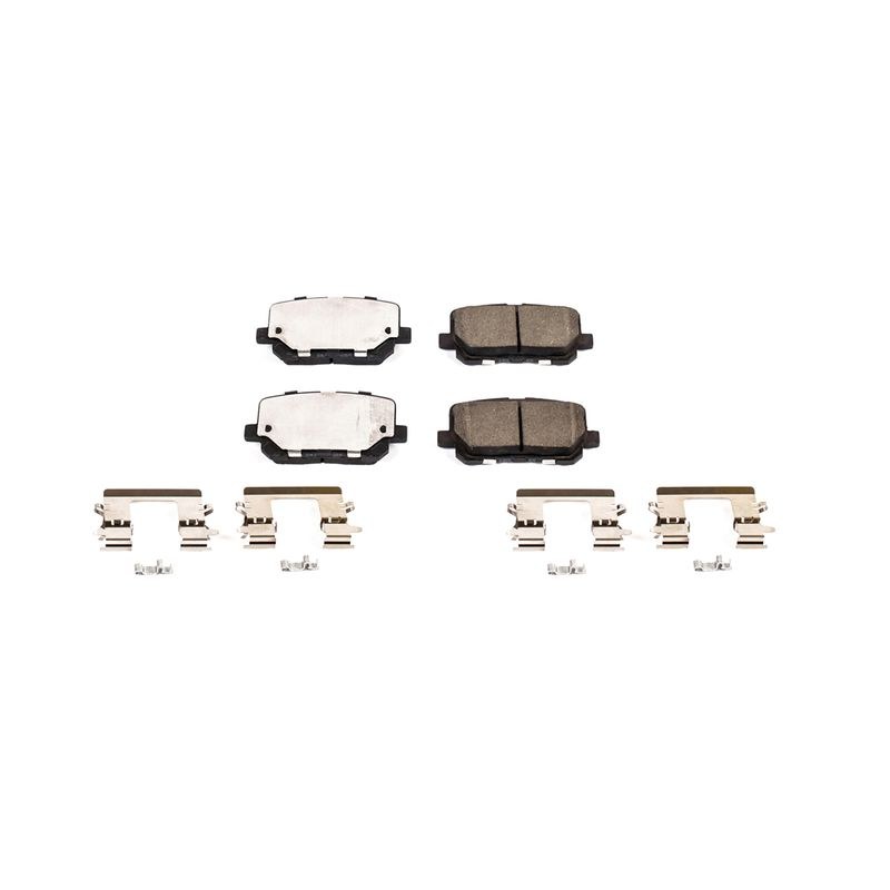 Power Stop Brake Pad, Z17 Evolution, Fmsi Number D1766, Ceramic Brake Pads, Set of 4, With Premium Stainless Steel Hardware – 17-1766