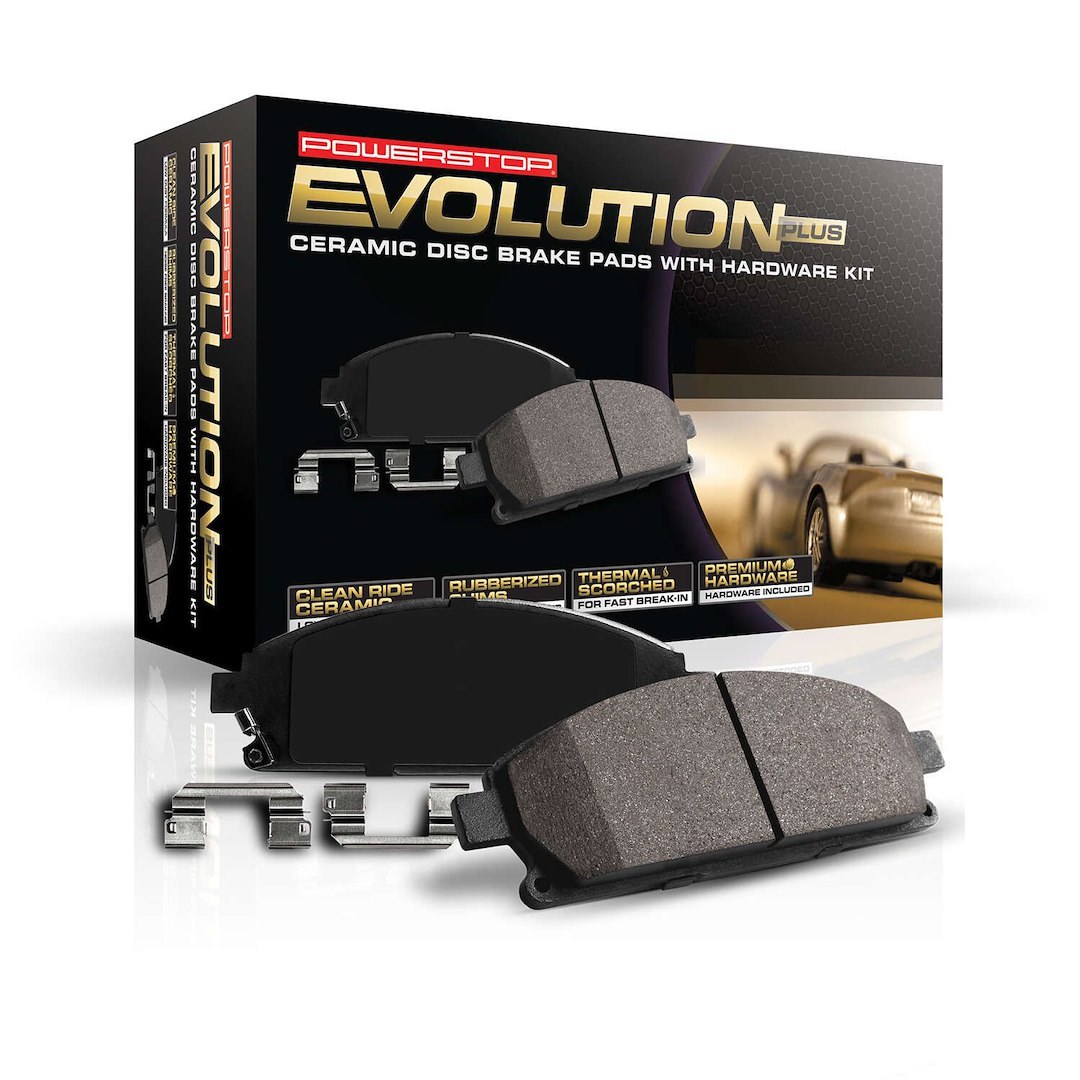 Power Stop Brake Pad, Z17 Evolution, Fmsi Number D2179, Ceramic Brake Pads, Set of 4, With Premium Stainless Steel Hardware – 17-2179