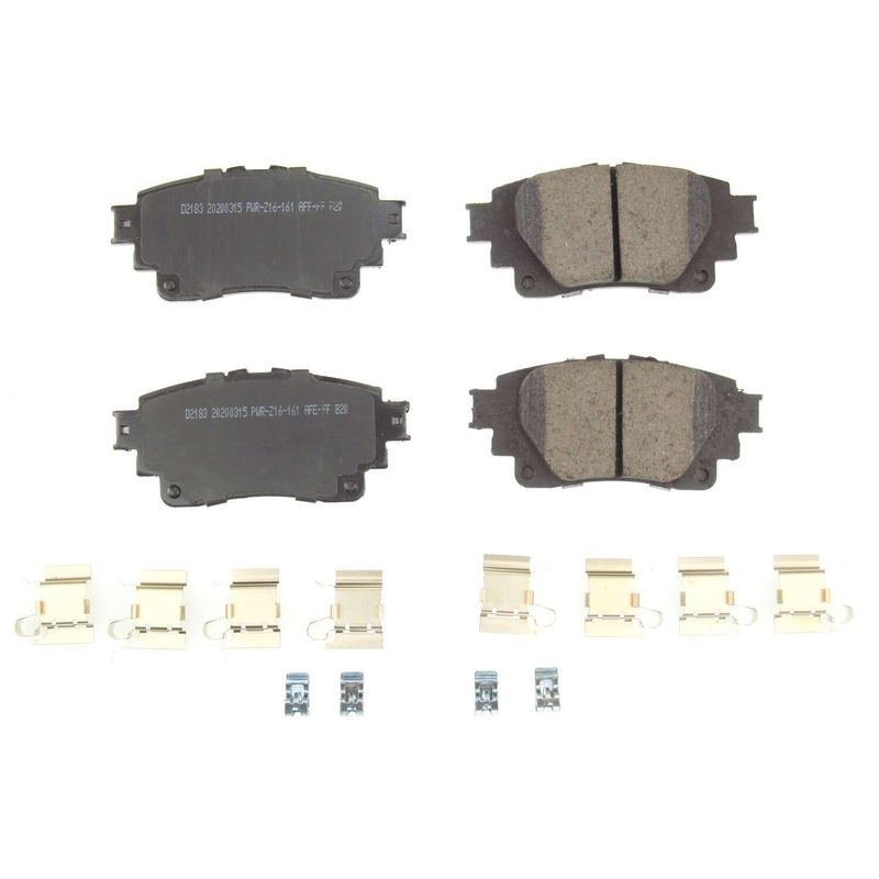 Power Stop Brake Pad, Z17 Evolution, Fmsi Number D2183, Ceramic Brake Pads, Set of 4, With Premium Stainless Steel Hardware – 17-2183