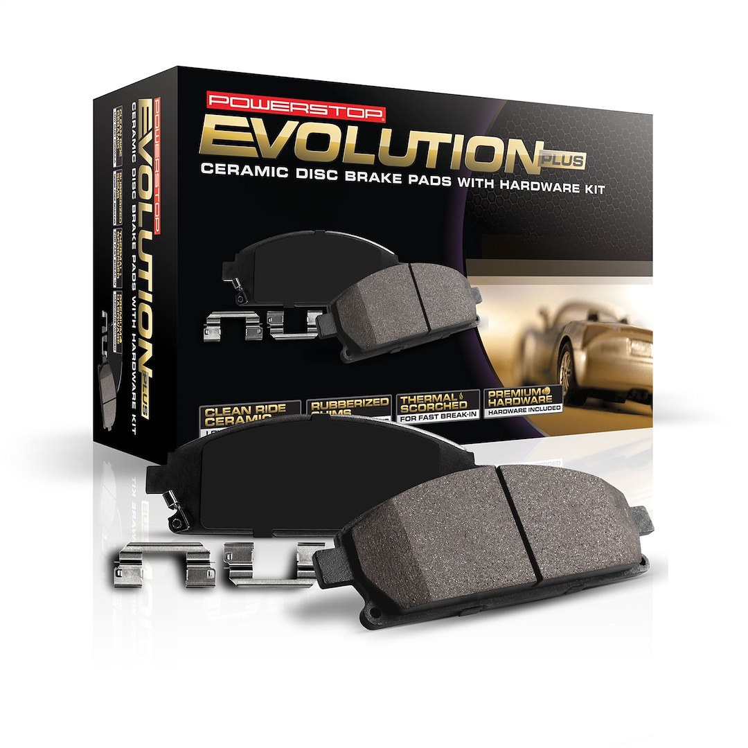 Power Stop Brake Pad, Z17 Evolution, Fmsi Number D2223, Ceramic Brake Pads, Set of 4, With Premium Stainless Steel Hardware – 17-2223