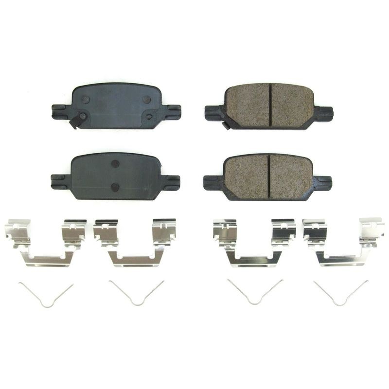 Power Stop Brake Pad, Z17 Evolution, Fmsi Number D2370, Ceramic Brake Pads, Set of 4, With Premium Stainless Steel Hardware – 17-2370