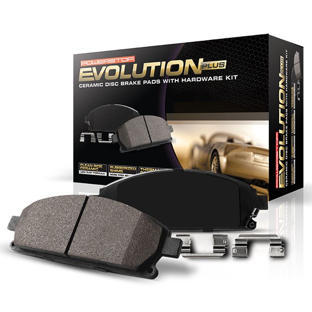 Power Stop Brake Pad, Z17 Evolution, Fmsi Number D787, Ceramic Brake Pads, Set of 4, With Premium Stainless Steel Hardware – 17-787