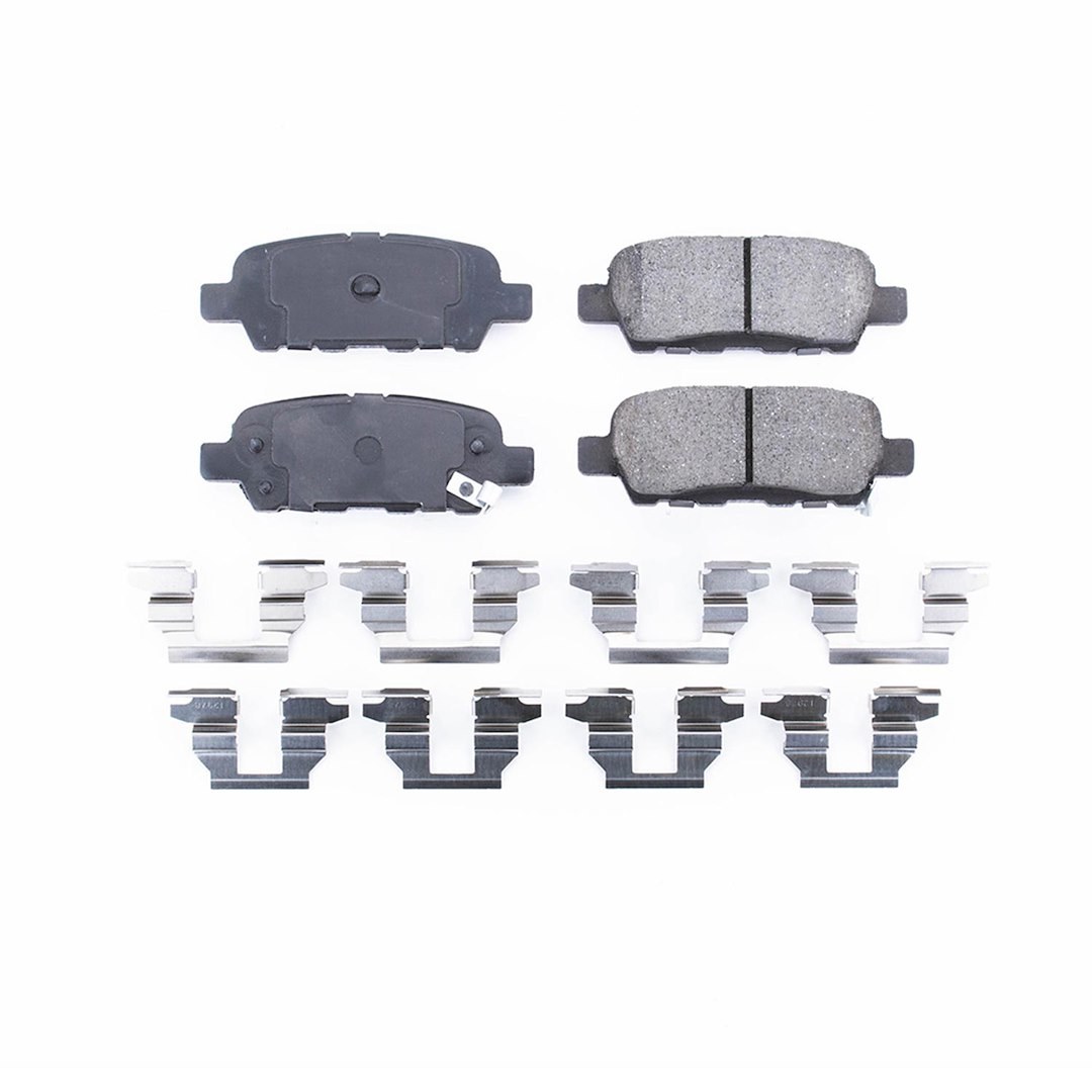 Power Stop Brake Pad, Z17 Evolution, Fmsi Number D905, Ceramic Brake Pads, Set of 4, With Premium Stainless Steel Hardware – 17-905