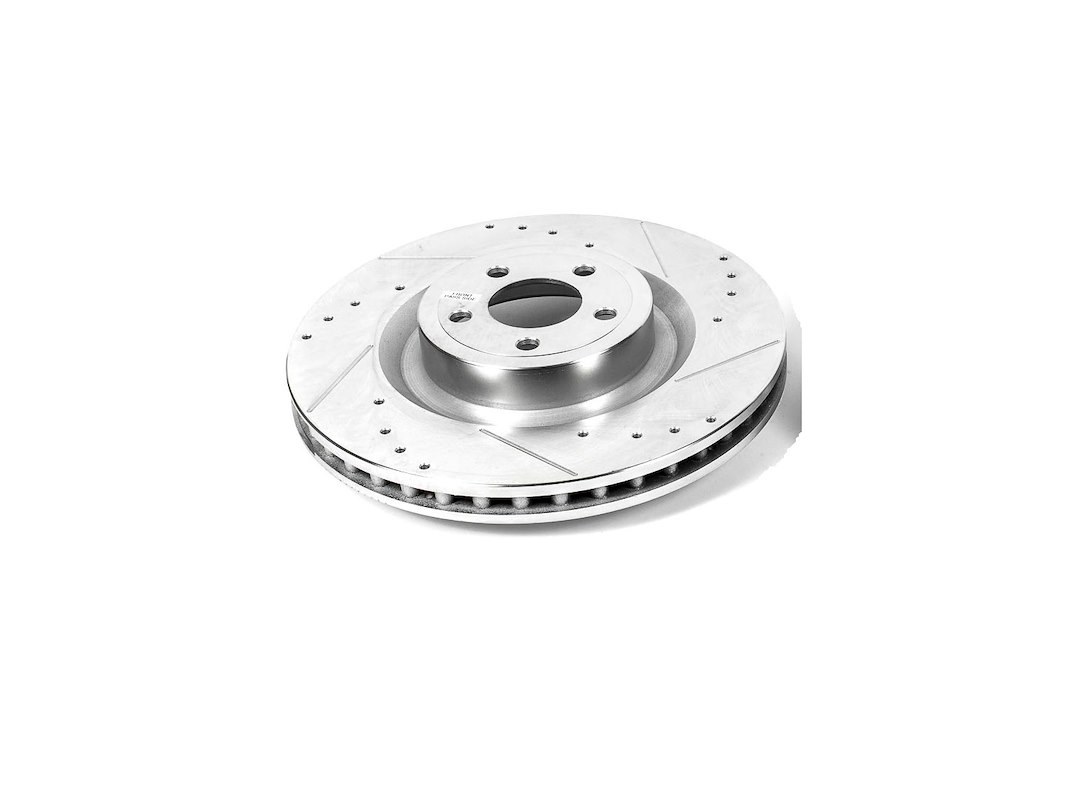 Power Stop Brake Rotor, Evolution Series, Drilled and Slotted, One Piece Design with Hat, Wheel Bolt Pattern 5X 114.3 Millimeter, Front – AR85159XL