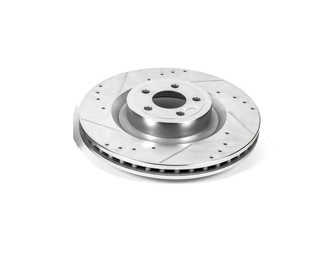 Power Stop Brake Rotor, Evolution Series, Drilled and Slotted, One Piece Design with Hat, Wheel Bolt Pattern 5X 114.3 Millimeter, Front – AR85159XR