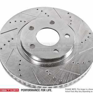 Power Stop Brake Rotor, Evolution Tru-Cast ™, Drilled and Slotted, Sliver Zinc Plated Cast Iron, Single – AR8571XR