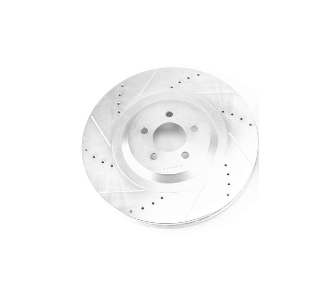 Power Stop Brake Rotor, Evolution Series, Drilled and Slotted, One Piece Design with Hat, Wheel Bolt Pattern 5X 115 Millimeter, Front – AR86002XL