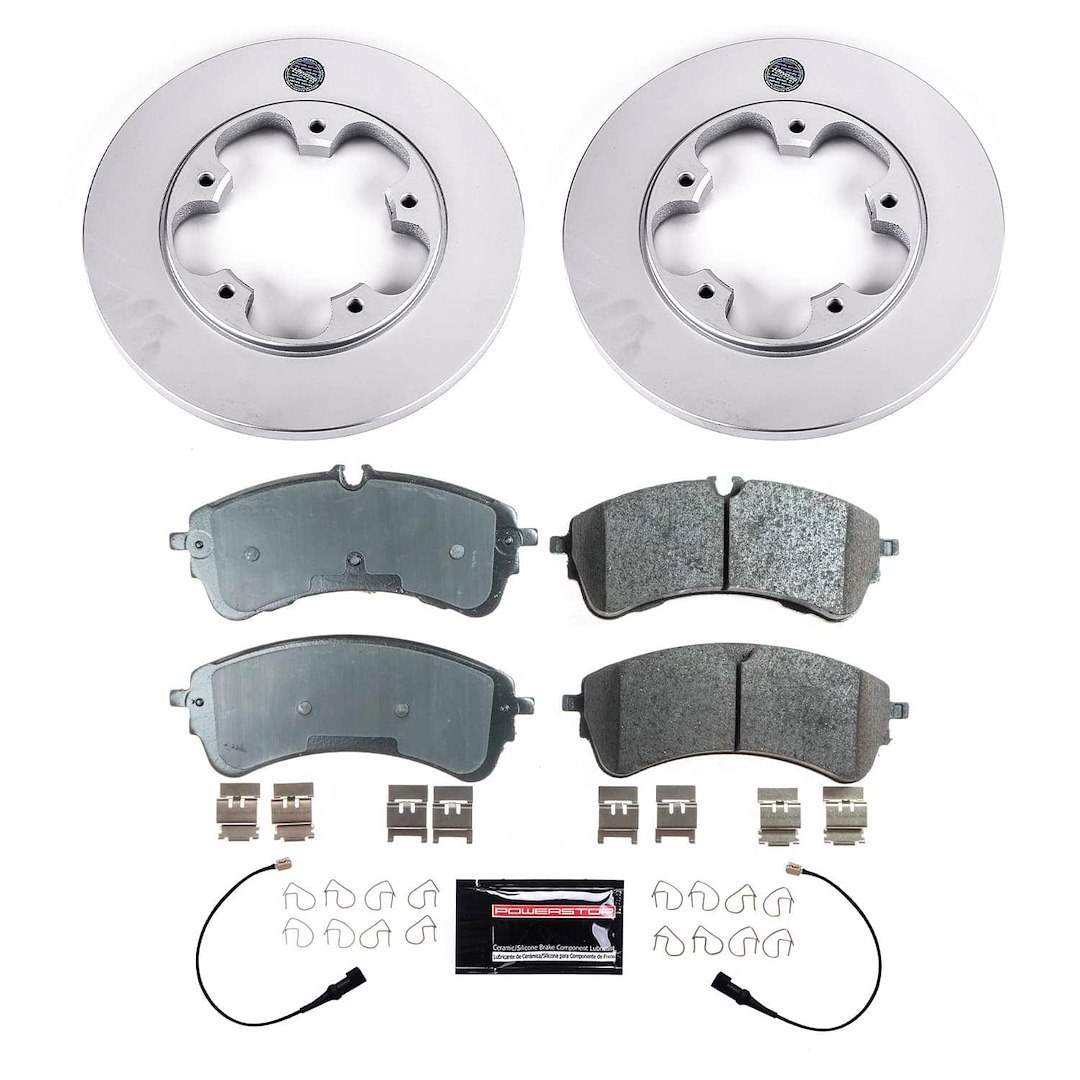 Power Stop Brake Kit, Z17 Evolution Geomet®, Ceramic Pads, 308 Millimeter Solid Front Coated Rotor – CRK9057