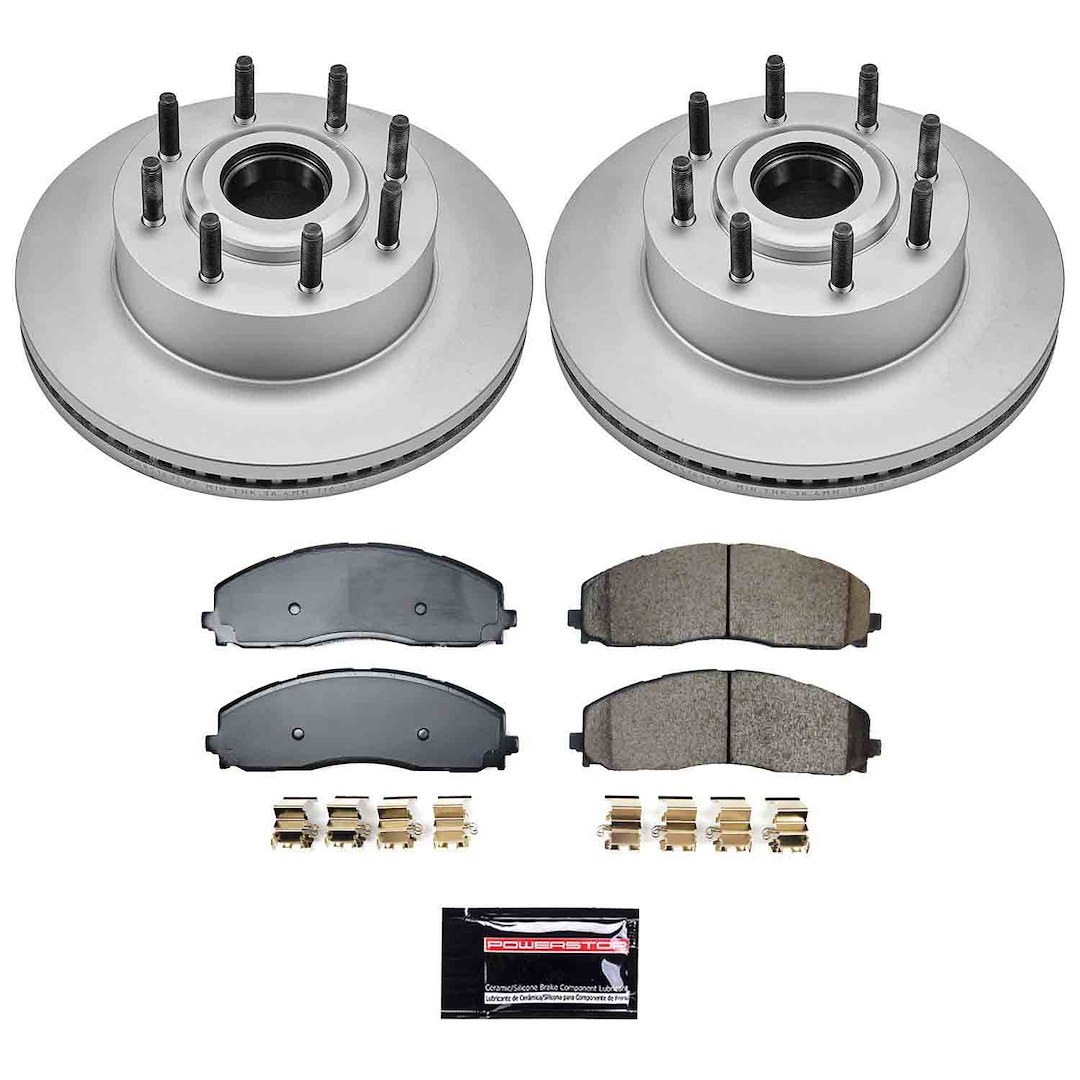 Power Stop Brake Kit, Z17 Evolution Geomet ®, Ceramic Brake Pads, 363.7 Millimeter Vented Front Rotor – CRK9177