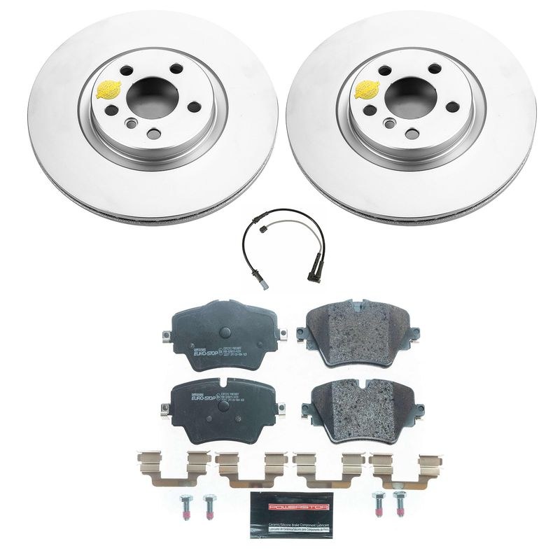 Power Stop Brake Kit, Euro-Stop, ECE-R90 Certified Pads, 299.9 Millimeter ECE-R90 Certified Vented Rotor, With 2 Rotors and 4 Pads – ESK7888