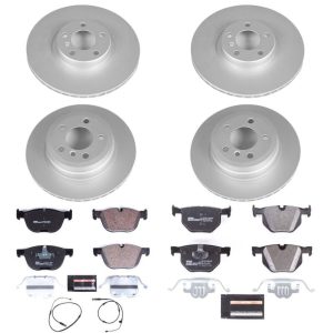 Power Stop Brake Kit, Euro-Stop, ECE-R90 Certified Pads, 348 Millimeter Front/ 319.8 Millimeter Rear ECE-R90 Certified Vented Rotor – ESK7996