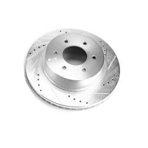 Power Stop Brake Rotor, Evolution Series, Drilled and Slotted, One Piece Design with Hat, Wheel Bolt Pattern 6 X 139.70 Millimeter, Front – JBR1754XR