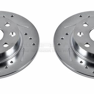 Power Stop Brake Rotor, Evolution Tru-Cast ™, Drilled and Slotted, Sliver Zinc Plated Cast Iron, Set of 2 – JBR544XPR