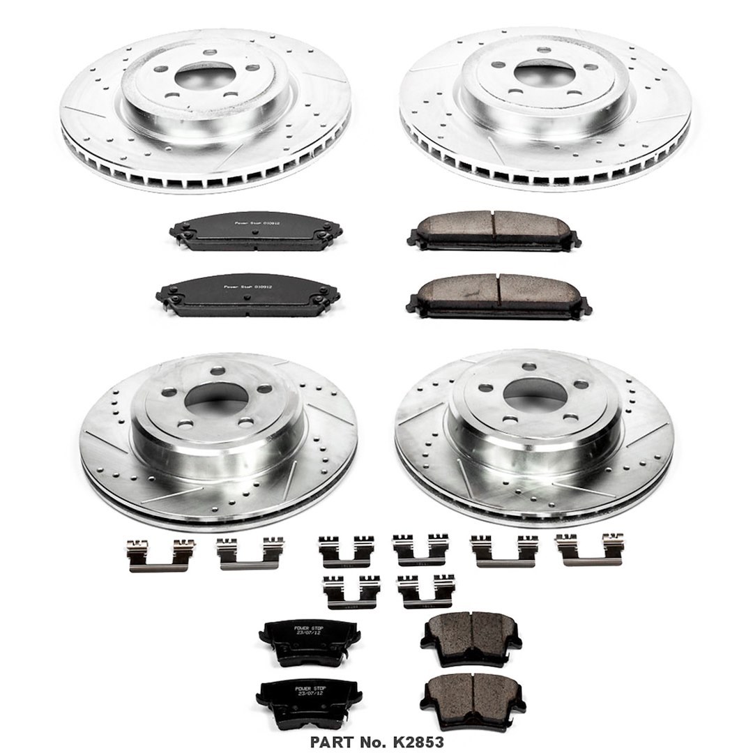 Power Stop Brake Kit, 1-Click Brake Kit, Carbon Fiber Ceramic Brake Pads – K2853
