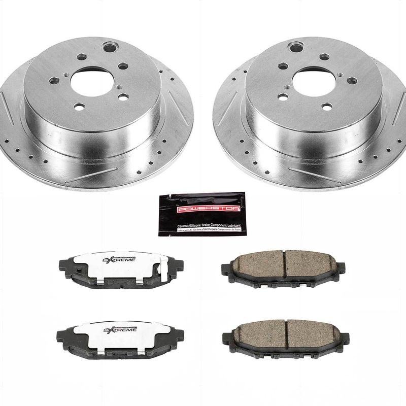 Power Stop Brake Kit, Z26 Street Warrior, Z26 Street Warrior Carbon Fiber Ceramic Brake Pads, Drilled and Slotted Rotor – K6107-26
