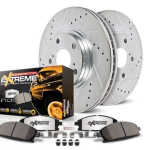 Power Stop Brake Kit, Z36 Truck & Tow, Carbon Fiber Ceramic Brake Pads, Cross-Drilled and Slotted Rotor – K6560-36