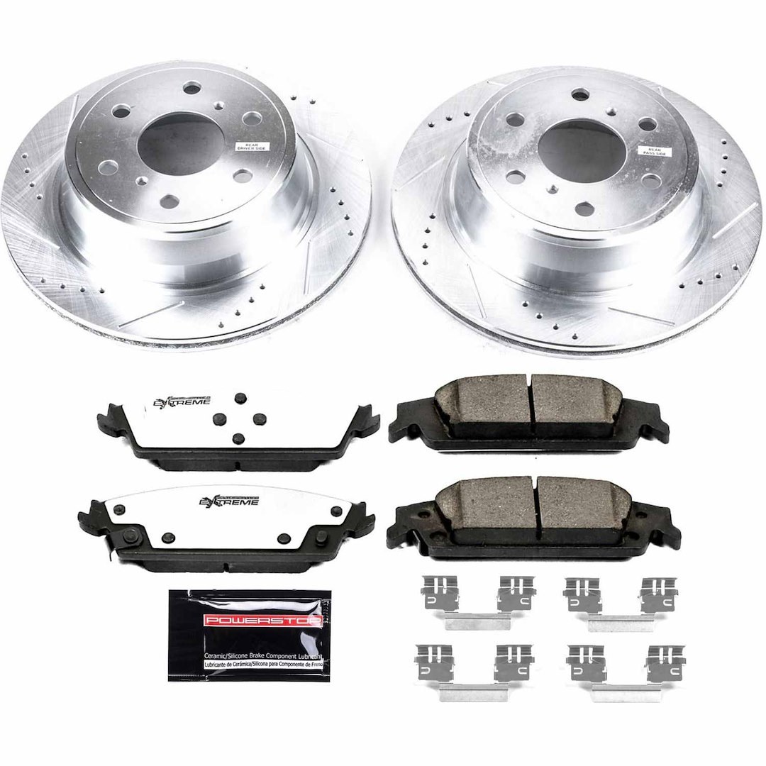 Power Stop Brake Kit, Z36 Truck & Tow, Carbon Fiber Ceramic Brake Pads, Cross-Drilled and Slotted Rotor, With Rotor/ Brake Pad/ Hardware – K6562-36