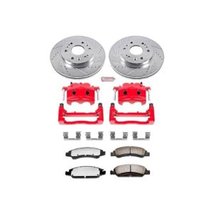 Power Stop Brake Kit, Z36 Truck & Tow, Carbon-Fiber Ceramic Brake Pads, Red Powder Coated Calipers – KC2069-36