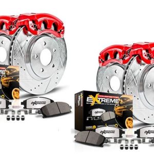 Power Stop Brake Kit, 1-Click Brake Kit, Z36 Extreme Carbon Fiber Ceramic Brake Pads, Cross-Drilled and Slotted Rotor – KC2164A-36