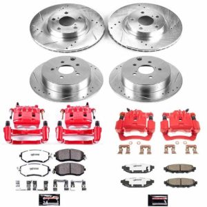 Power Stop Brake Kit, Z26 Street Warrior, Z26 Street Warrior Carbon Fiber Ceramic Brake Pads, Silver Drilled and Slotted Rotor – KC6113-26