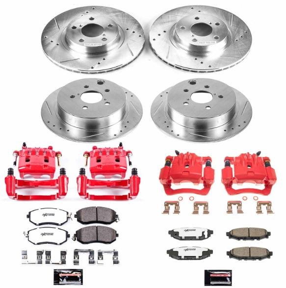 Power Stop Brake Kit, Z26 Street Warrior, Z26 Street Warrior Carbon Fiber Ceramic Brake Pads, Silver Drilled and Slotted Rotor – KC6113-26