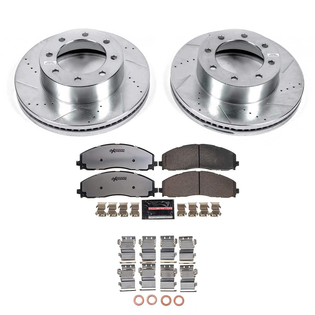 Power Stop Brake Kit, Z36 Truck & Tow, Carbon-Fiber Ceramic Brake Pads, Red Powder Coated Calipers – KC6403-36