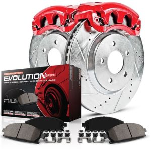 Power Stop Brake Kit, 1-Click Brake Kit, Carbon Fiber Ceramic Brake Pads, Cross-Drilled and Slotted Rotor – KC719