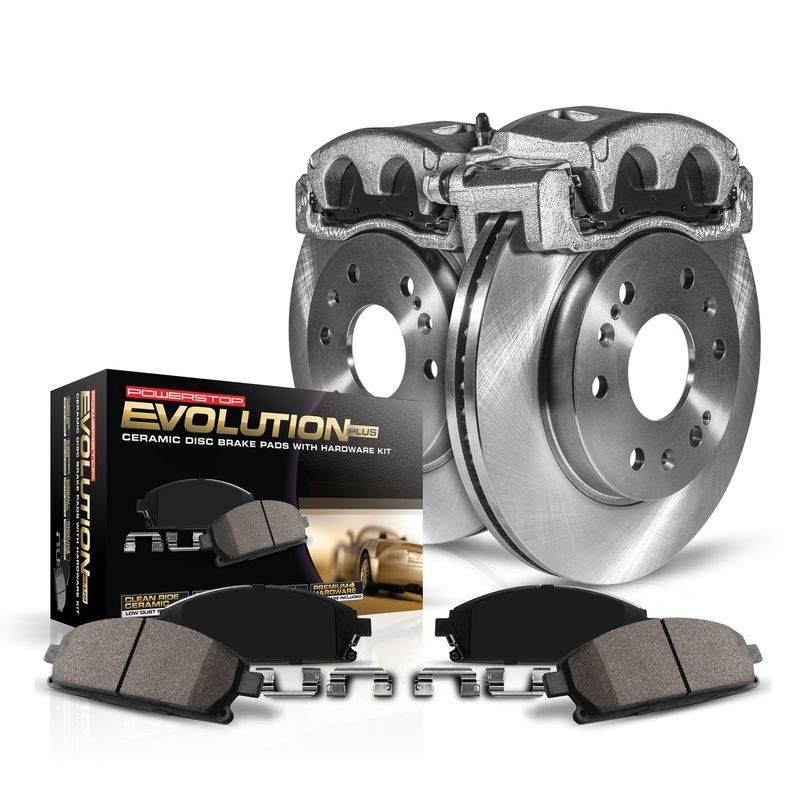 Power Stop Brake Kit, Autospecialty, Ceramic Brake Pads, With Rotors/ Brake Pads/ OE Calipers/ Stainless Steel Hardware – KCOE6821