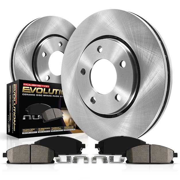 Power Stop Brake Kit, Autospecialty, Ceramic Brake Pads, OE Replacement Rotor, With Rotor/ Brake Pad/ Hardware – KOE7079