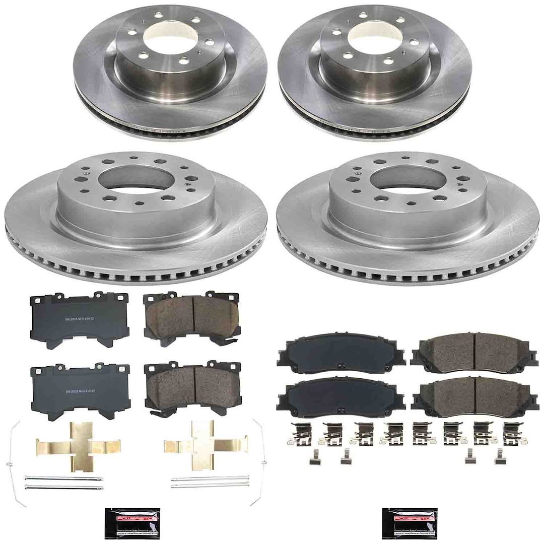 Power Stop Brake Kit, Z17 Stock Replacement, Ceramic Brake Pads, 354 Millimeter Vented Front/ 335 Millimeter Vented Rear Rotor – KOE8946