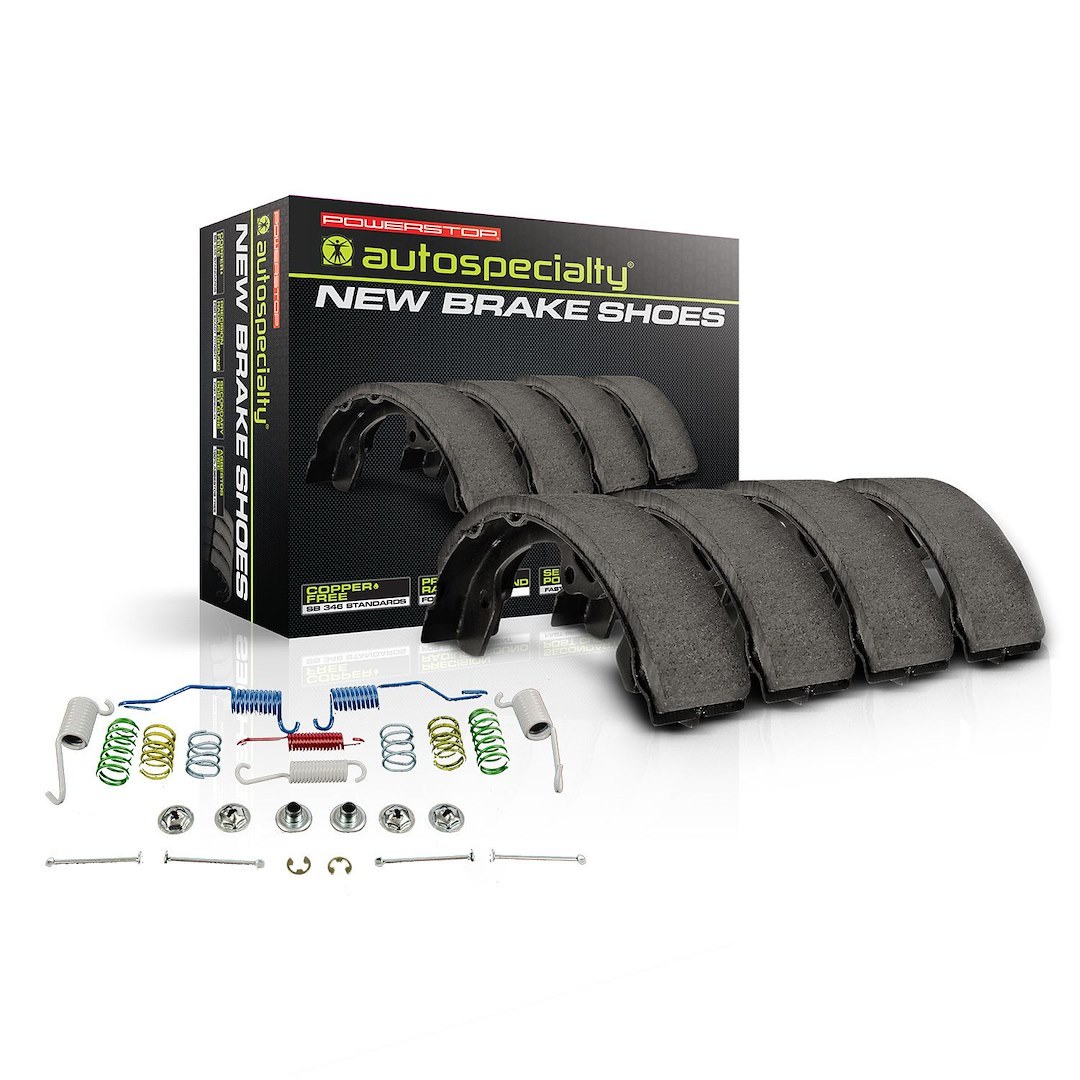 Power Stop Brake Shoe, Semi-Metallic, Bonded, With 2 Parking Brake Levers and Mounting Hardware – SSH855