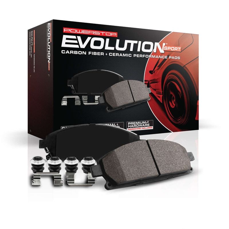 Power Stop Brake Pad, Z23 Evolution Sport, Fmsi Number D1303, Carbon Fiber Ceramic, Set of 4, With Hardware – Z23-1303