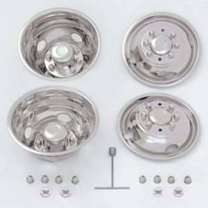 Phoenix USA Wheel Simulator, D.o.t.liner, Fits 16 Inch Diameter 8 Lug Dual Wheels, Polished, Stainless Steel, Bolt-On – GDF16