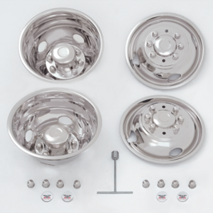 Phoenix USA Wheel Simulator, D.o.t.liner, Fits 16 Inch Diameter 8 Lug Dual Wheels, Polished, Stainless Steel, Bolt-On – GDF17