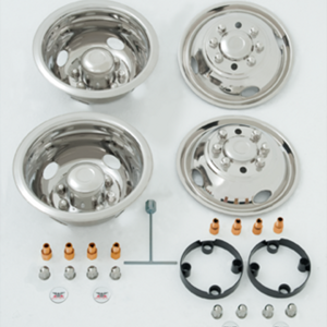 Phoenix USA Wheel Simulator, D.o.t.liner, Fits 16 Inch Diameter 8 Lug Dual Wheels, Polished, Stainless Steel, Bolt-On – GDG01