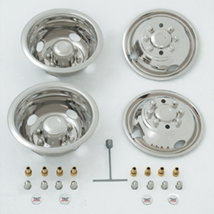Phoenix USA Wheel Simulator, D.o.t.liner, Fits 16 Inch Diameter 8 Lug Dual Wheels, Polished, Stainless Steel, Bolt-On – GDG92