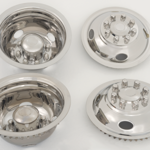 Phoenix USA Wheel Simulator, Quickliner, Fits 16 Inch Diameter 8 Lug Dual Wheels, Polished, Stainless Steel, Snap-On, Set of 4 – GQ64