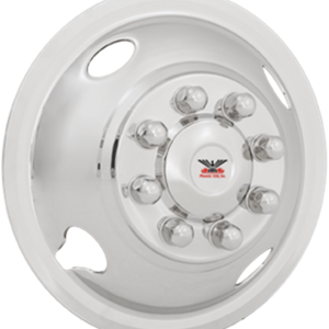 Phoenix USA Wheel Simulator, Quickliner, Fits 16 Inch Diameter 8 Lug Dual Wheels, Polished, Stainless Steel, Snap-On, Set of 2 – GQ64F