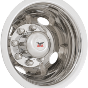 Phoenix USA Wheel Simulator, Quickliner, Fits 16 Inch Diameter 8 Lug Dual Wheels Polished, Stainless Steel, Snap-On, Set of 2 – GQ64R