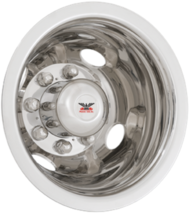Phoenix USA Wheel Simulator, Quickliner, Fits 16 Inch Diameter 8 Lug Dual Wheels Polished, Stainless Steel, Snap-On, Set of 2 – GQ64R