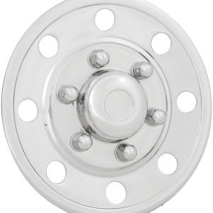 Phoenix USA Wheel Simulator, Quickliner, Fits 15 Inch Diameter 5 and 6 Lug Single Wheels, Polished, Stainless Steel, Snap-On, Set of 4 – GQST50