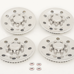 Phoenix USA Wheel Simulator, Quickliner, Fits 16 Inch Diameter 8 Lug Single Wheels, Polished, Stainless Steel, Snap-On, Set of 4 – GQST60