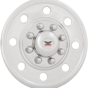 Phoenix USA Wheel Simulator, Quickliner, Fits 16 Inch Diameter 8 Lug Single Wheels, Polished, Stainless Steel, Snap-On, Set of 4 – GQST60