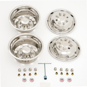 Phoenix USA Wheel Simulator, D.o.t.liner, Fits 16 Inch Diameter 8 Lug Dual Wheels, Polished, Stainless Steel, Bolt-On – NF98